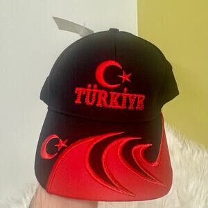 Türkiye Turkey Embroidered Baseball Hat Red Black NEW